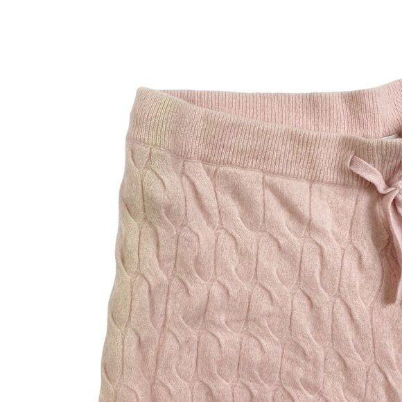 Minnierose Women Sz Medium Baby Pink Soft Cable Knit Soft Cashmere Shorts - Picture 3 of 4